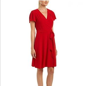 Tahari asl red jersey dress